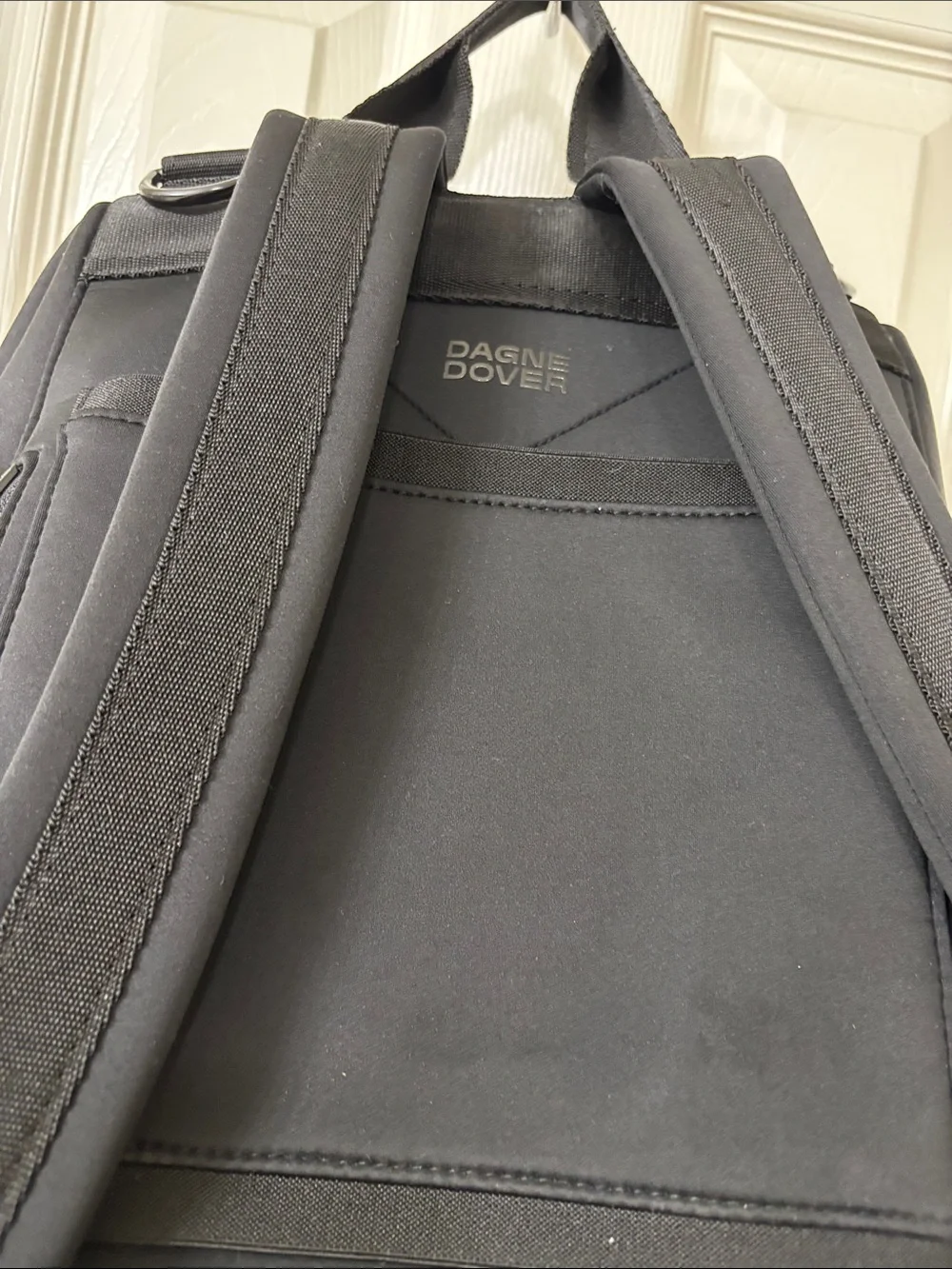 Dagne Dover Black Men's Backpack with Front Zip Pockets